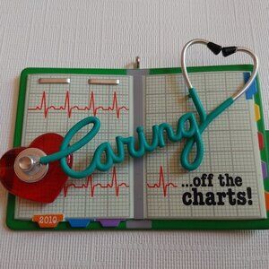 THOUGHTFUL Hallmark 2010 NURSE ORNAMENT Caring off the charts medical